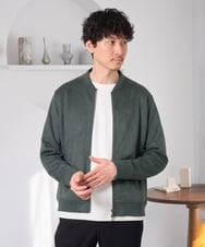 KHJKD11109 a.v.v MEN(アー・ヴェ・ヴェ) ＼今、店頭で1番売れてます！／フェイクスエードリブブルゾン【イージーケア/洗濯機で洗える/ストレッチ】 グリーン