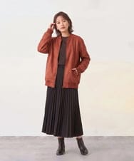 KHJKD11109 a.v.v MEN(アー・ヴェ・ヴェ) ＼今、店頭で1番売れてます！／フェイクスエードリブブルゾン【イージーケア/洗濯機で洗える/ストレッチ】 ダークグレー