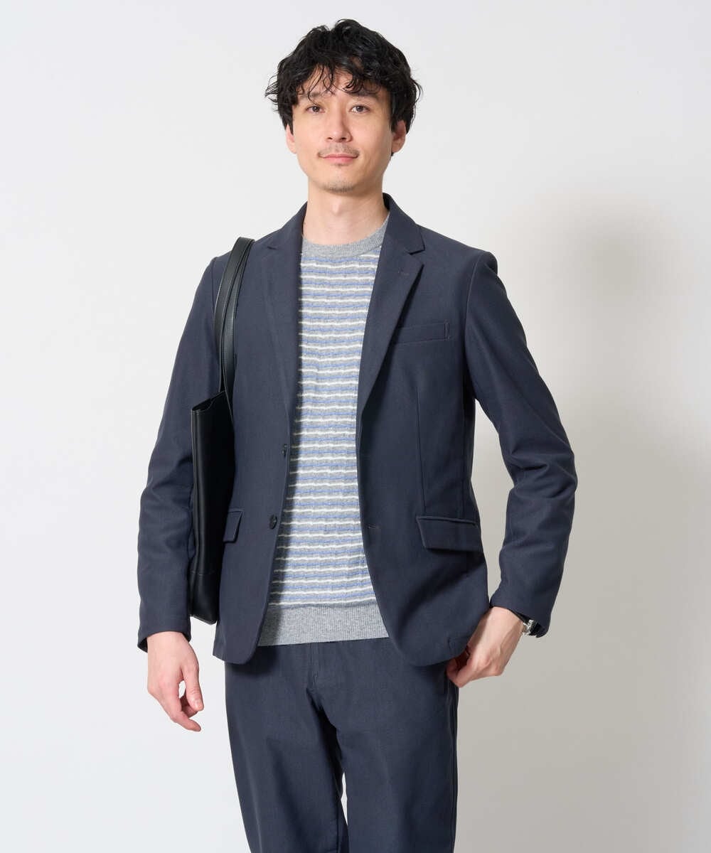 KHJKD72129 a.v.v MEN 【スマート/イージーケア/洗濯機で洗えるストレッチ】コールダブルフェイスストレッチスマートジャケット