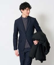 KHJKD72129 a.v.v MEN(アー・ヴェ・ヴェ) 【スマート/イージーケア/洗濯機で洗えるストレッチ】コールダブルフェイスストレッチスマートジャケット ネイビー
