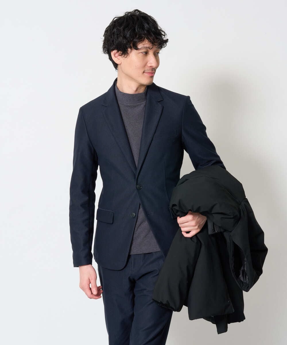 KHJKD72129 a.v.v MEN 【スマート/イージーケア/洗濯機で洗えるストレッチ】コールダブルフェイスストレッチスマートジャケット