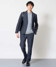 KHJKD72129 a.v.v MEN(アー・ヴェ・ヴェ) 【スマート/イージーケア/洗濯機で洗えるストレッチ】コールダブルフェイスストレッチスマートジャケット ネイビー