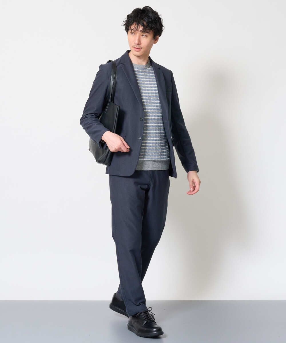 KHJKD72129 a.v.v MEN(アー・ヴェ・ヴェ) 【スマート/イージーケア/洗濯機で洗えるストレッチ】コールダブルフェイスストレッチスマートジャケット ネイビー