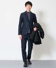 KHJKD72129 a.v.v MEN(アー・ヴェ・ヴェ) 【スマート/イージーケア/洗濯機で洗えるストレッチ】コールダブルフェイスストレッチスマートジャケット ネイビー
