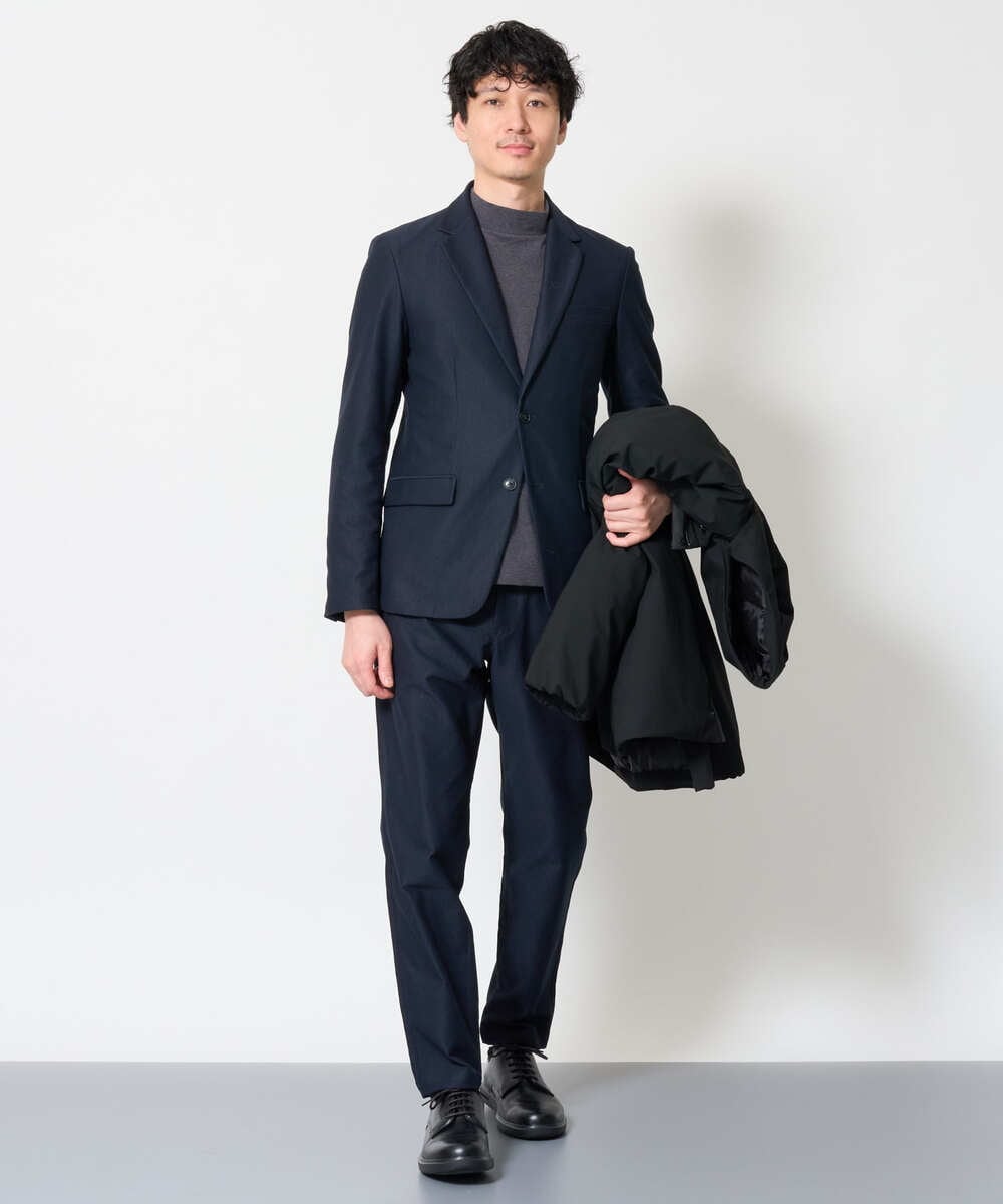 KHJKD72129 a.v.v MEN(アー・ヴェ・ヴェ) 【スマート/イージーケア/洗濯機で洗えるストレッチ】コールダブルフェイスストレッチスマートジャケット ネイビー