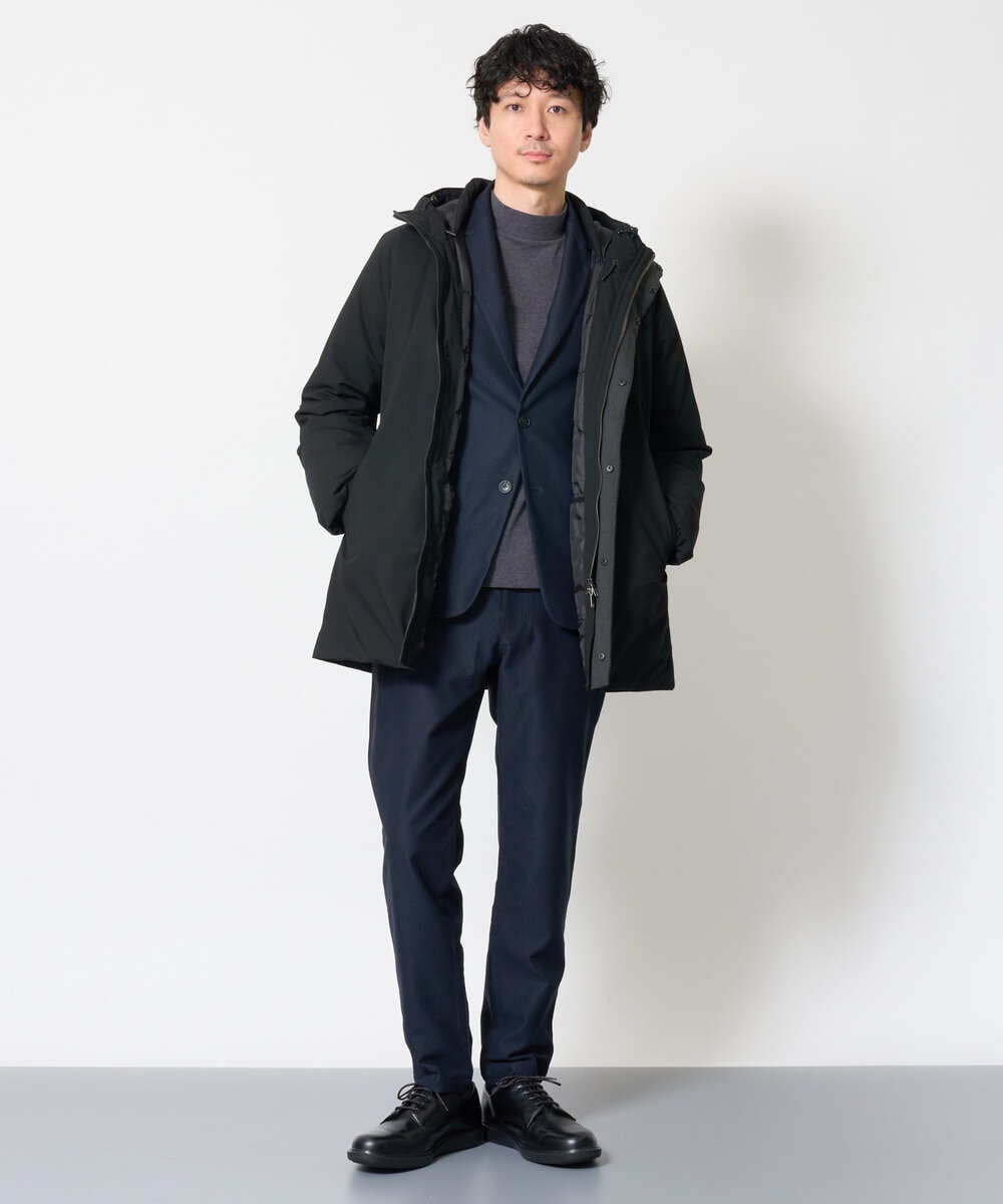 KHJKD72129 a.v.v MEN(アー・ヴェ・ヴェ) 【スマート/イージーケア/洗濯機で洗えるストレッチ】コールダブルフェイスストレッチスマートジャケット ネイビー