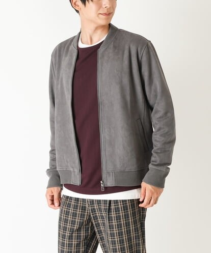 KHJKP11089 a.v.v MEN 【S-XXL】フェイクスエードリブブルゾン