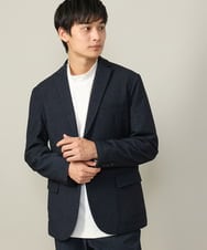 KHJKV05119 a.v.v MEN(アー・ヴェ・ヴェ) 【イージーケア/ストレッチ】スマートシャンブレーテーラードジャケット(セットアップ可) ネイビー