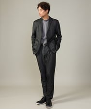 KHJKV15119 a.v.v MEN(アー・ヴェ・ヴェ) 【通年着用OK】スマートインレイニットシェイプジャケット(セットアップ可） ブラック
