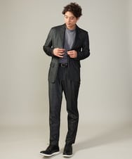 KHJKV15119 a.v.v MEN(アー・ヴェ・ヴェ) 【通年着用OK】スマートインレイニットシェイプジャケット(セットアップ可） ブラック