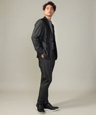 KHJKV15119 a.v.v MEN(アー・ヴェ・ヴェ) 【通年着用OK】スマートインレイニットシェイプジャケット(セットアップ可） ブラック