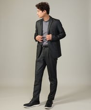 KHJKV15119 a.v.v MEN(アー・ヴェ・ヴェ) 【通年着用OK】スマートインレイニットシェイプジャケット(セットアップ可） ブラック