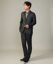 KHJKV15119 a.v.v MEN(アー・ヴェ・ヴェ) 【通年着用OK】スマートインレイニットシェイプジャケット(セットアップ可） ブラック