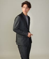 KHJKV15119 a.v.v MEN(アー・ヴェ・ヴェ) 【通年着用OK】スマートインレイニットシェイプジャケット(セットアップ可） ブラック