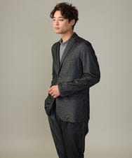 KHJKV15119 a.v.v MEN(アー・ヴェ・ヴェ) 【通年着用OK】スマートインレイニットシェイプジャケット(セットアップ可） ブラック