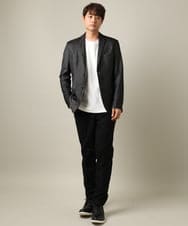 KHJKV15119 a.v.v MEN(アー・ヴェ・ヴェ) 【通年着用OK】スマートインレイニットシェイプジャケット(セットアップ可） ブラック
