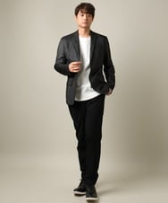 KHJKV15119 a.v.v MEN(アー・ヴェ・ヴェ) 【通年着用OK】スマートインレイニットシェイプジャケット(セットアップ可） ブラック