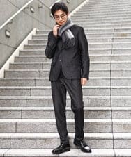 KHJKV15119 a.v.v MEN(アー・ヴェ・ヴェ) 【通年着用OK】スマートインレイニットシェイプジャケット(セットアップ可） ブラック
