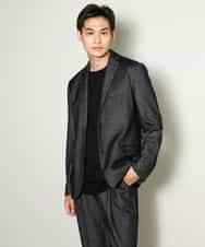 KHJKV15119 a.v.v MEN(アー・ヴェ・ヴェ) 【通年着用OK】スマートインレイニットシェイプジャケット(セットアップ可） ブラック