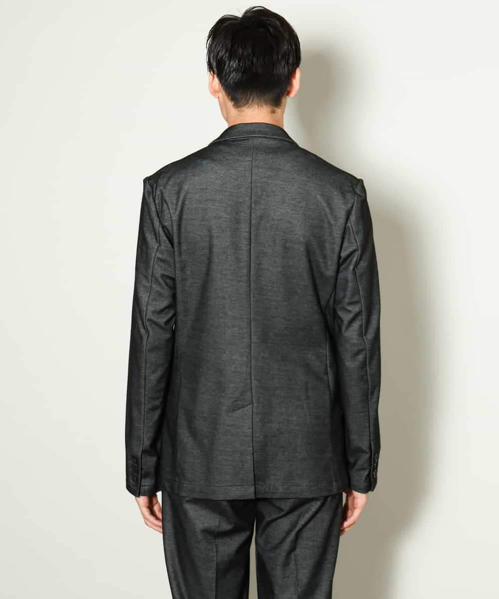 KHJKV15119 a.v.v MEN(アー・ヴェ・ヴェ) 【通年着用OK】スマートインレイニットシェイプジャケット(セットアップ可） ブラック