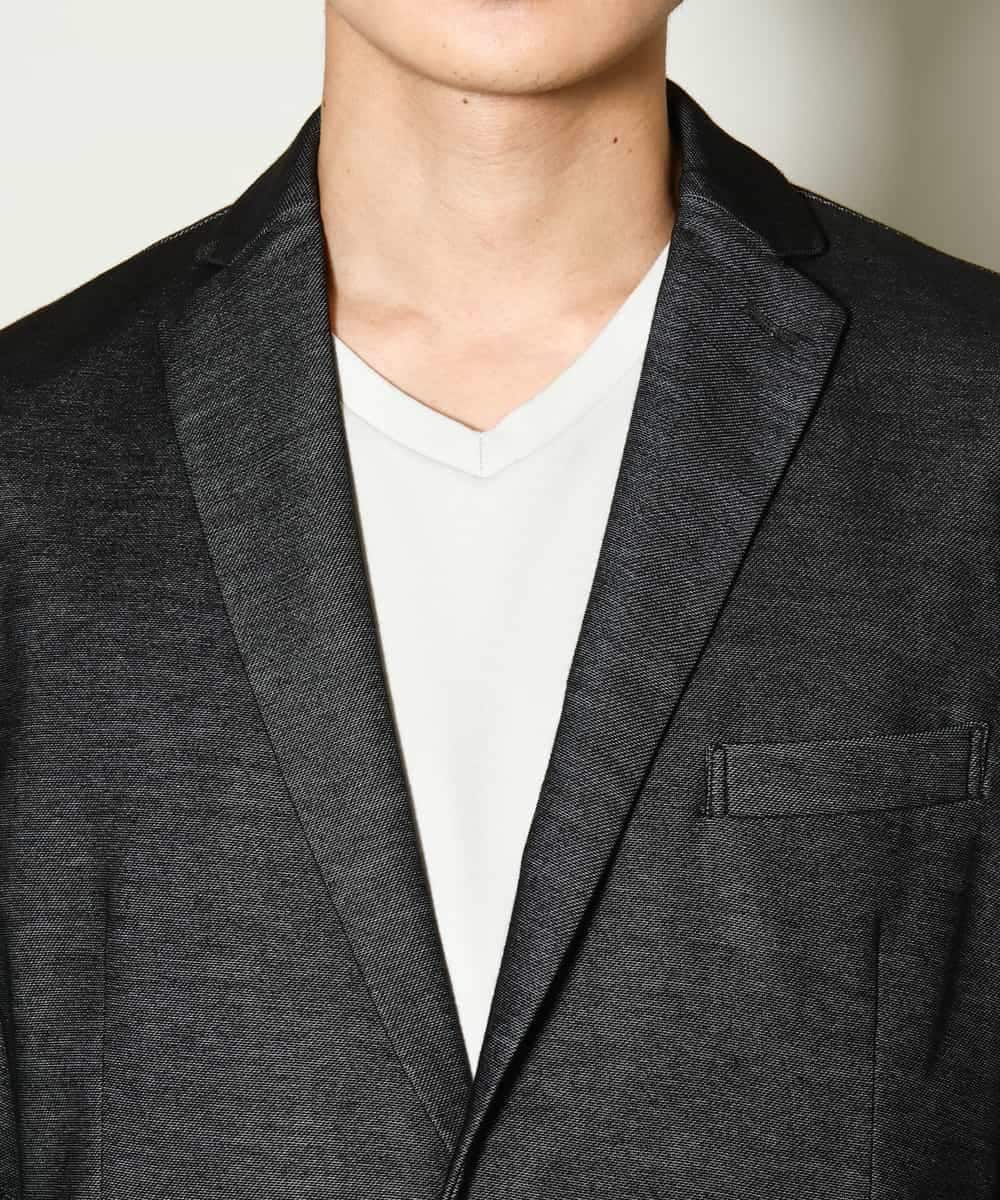 KHJKV15119 a.v.v MEN(アー・ヴェ・ヴェ) 【通年着用OK】スマートインレイニットシェイプジャケット(セットアップ可） ブラック