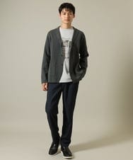 KHJKV16099 a.v.v MEN(アー・ヴェ・ヴェ) 【ON/OFF兼用】スプリングリブニットテーラードジャケット ネイビー