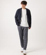 KHJKV16099 a.v.v MEN(アー・ヴェ・ヴェ) 【ON/OFF兼用】スプリングリブニットテーラードジャケット ネイビー