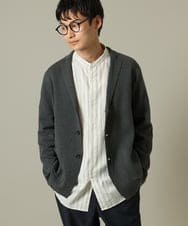 KHJKV16099 a.v.v MEN(アー・ヴェ・ヴェ) 【ON/OFF兼用】スプリングリブニットテーラードジャケット ダークグレー