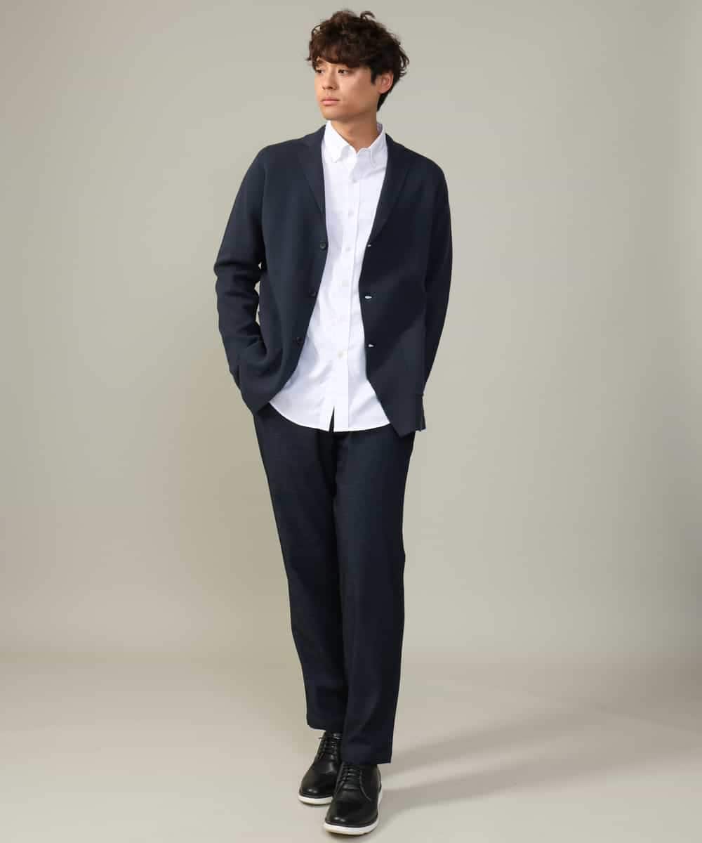 KHJKV16099 a.v.v MEN(アー・ヴェ・ヴェ) 【ON/OFF兼用】スプリングリブニットテーラードジャケット ネイビー