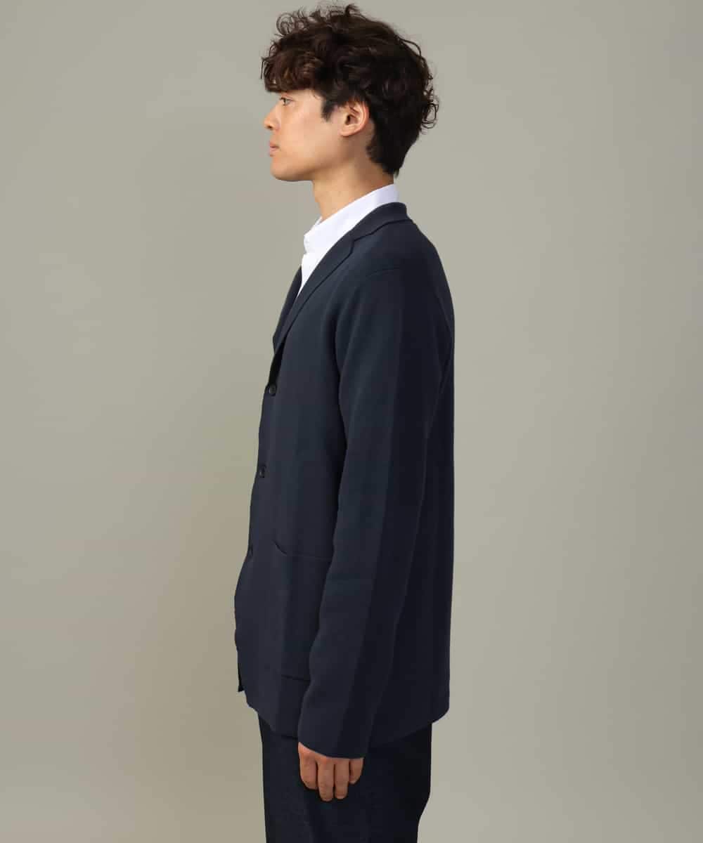 KHJKV16099 a.v.v MEN(アー・ヴェ・ヴェ) 【ON/OFF兼用】スプリングリブニットテーラードジャケット ネイビー