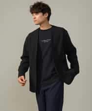 KHJKV17099 a.v.v MEN(アー・ヴェ・ヴェ) 【ON/OFF兼用】スマートツイードノーカラージャケット(セットアップ可) ブラウン