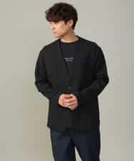 KHJKV17099 a.v.v MEN(アー・ヴェ・ヴェ) 【ON/OFF兼用】スマートツイードノーカラージャケット(セットアップ可) ブラウン