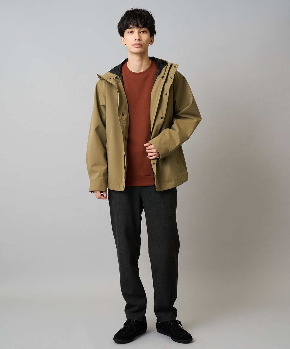 KHJLA01099 a.v.v MEN(アー・ヴェ・ヴェ) 【軽撥水/防風】SORONAラミネートコーティングマウンテンパーカー ブラック