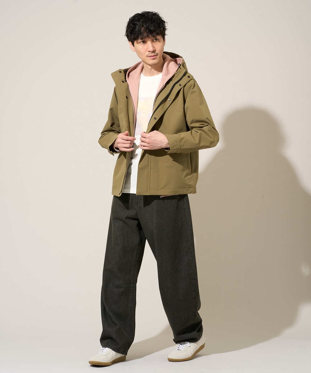 KHJLA01099 a.v.v MEN(アー・ヴェ・ヴェ) 【軽撥水/防風】SORONAラミネートコーティングスプリングマウンテンパーカー ブラック