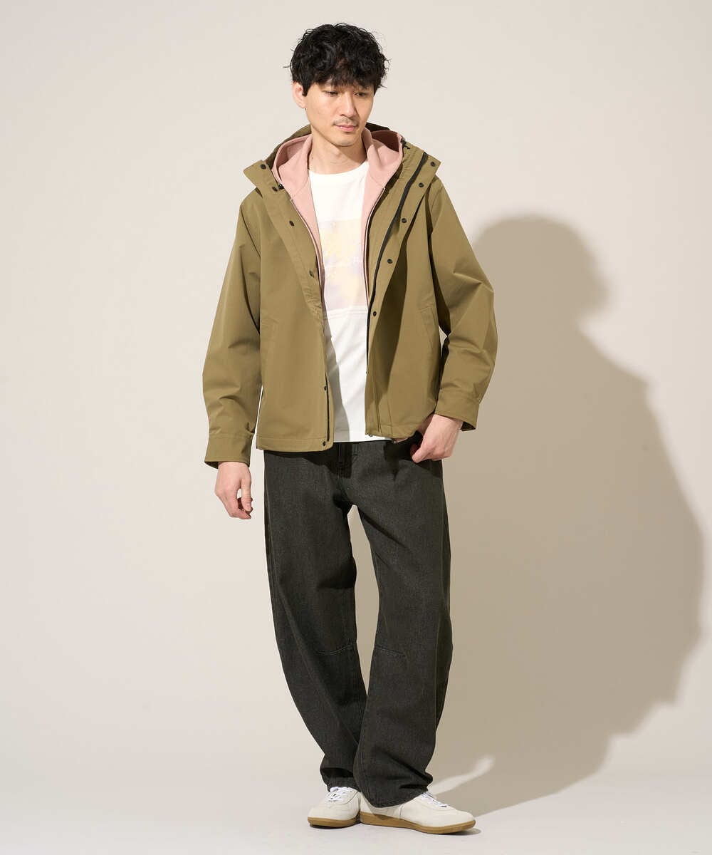 KHJLA01099 a.v.v MEN(アー・ヴェ・ヴェ) 【軽撥水/防風】SORONAラミネートコーティングスプリングマウンテンパーカー ブラック