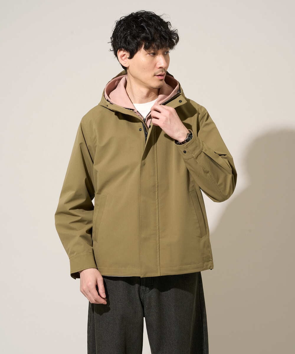 KHJLA01099 a.v.v MEN(アー・ヴェ・ヴェ) 【軽撥水/防風】SORONAラミネートコーティングスプリングマウンテンパーカー ブラック