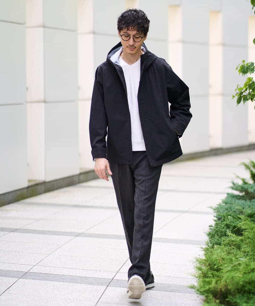 KHJLA01099 a.v.v MEN(アー・ヴェ・ヴェ) 【軽撥水/防風】SORONAラミネートコーティングマウンテンパーカー ブラック