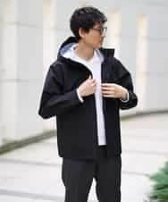 KHJLA01099 a.v.v MEN(アー・ヴェ・ヴェ) 【軽撥水/防風】SORONAラミネートコーティングマウンテンパーカー ブラック