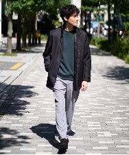 KHJLA20139 a.v.v MEN(アー・ヴェ・ヴェ) 【軽撥水/防風】SORONA中綿スタンドブルゾン ブラック