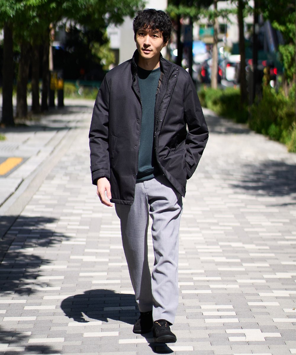 KHJLA20139 a.v.v MEN(アー・ヴェ・ヴェ) 【軽撥水/防風】SORONA中綿スタンドブルゾン ブラック