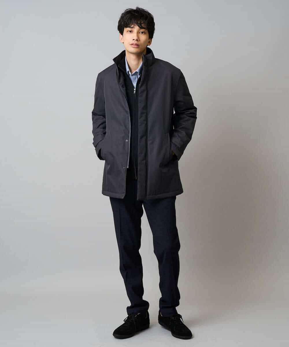 KHJLA20139 a.v.v MEN(アー・ヴェ・ヴェ) 【軽撥水/防風】SORONA中綿スタンドブルゾン ブラック