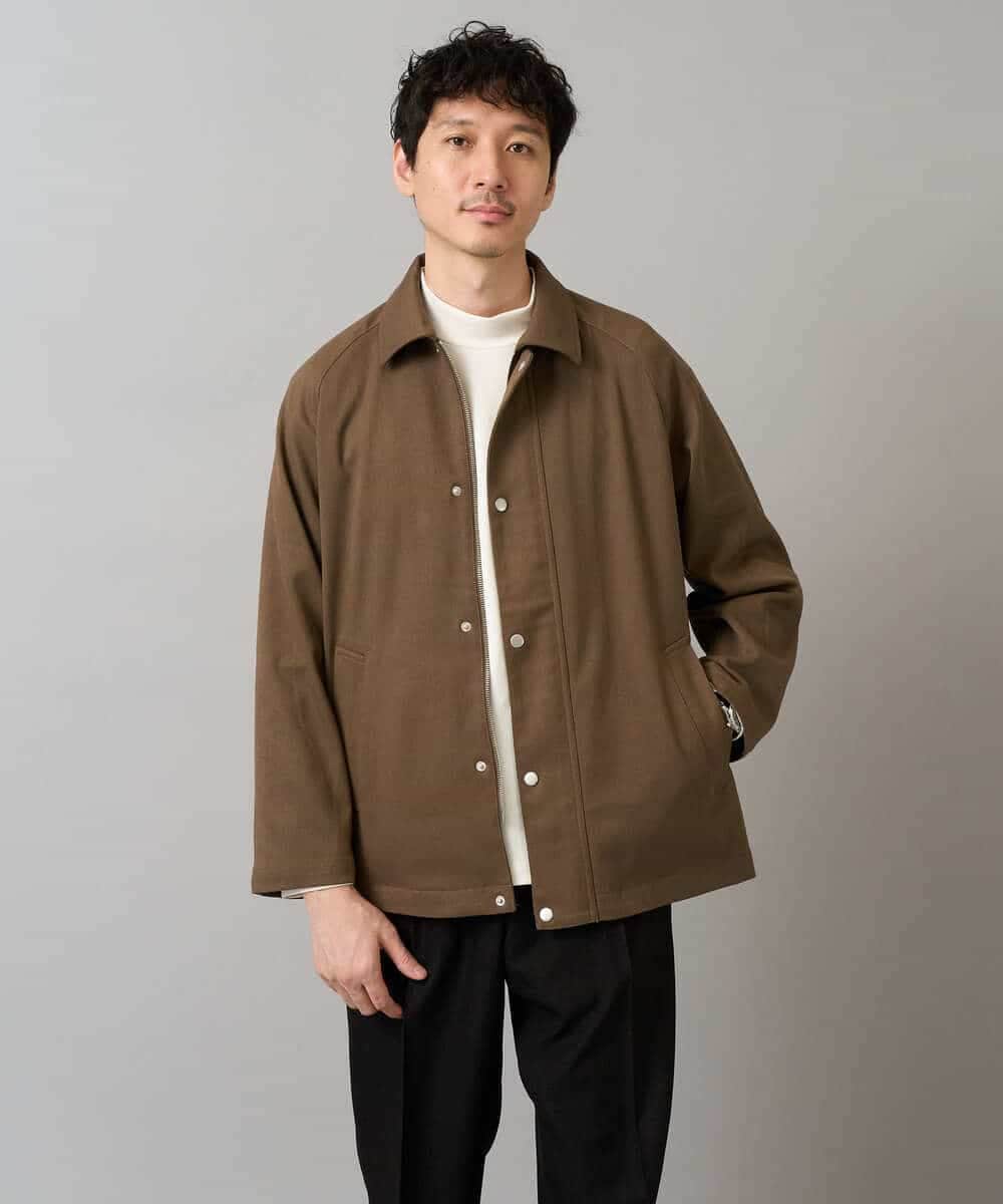 KHJLA23109 a.v.v MEN(アー・ヴェ・ヴェ) 【洗濯機で洗える】ラグランスリーブショートブルゾン ダークグレー