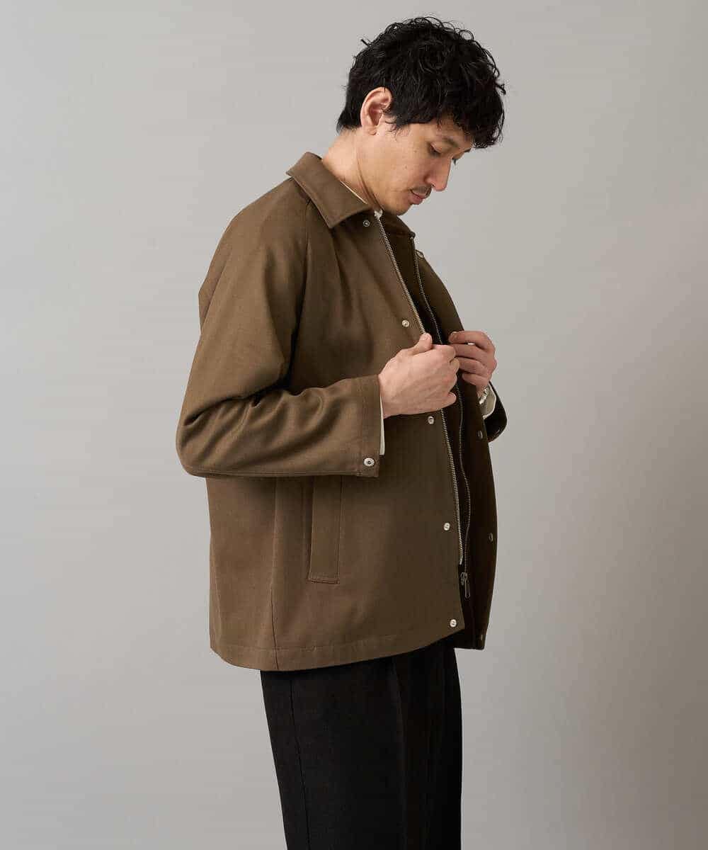 KHJLA23109 a.v.v MEN(アー・ヴェ・ヴェ) 【洗濯機で洗える】ラグランスリーブショートブルゾン ダークグレー