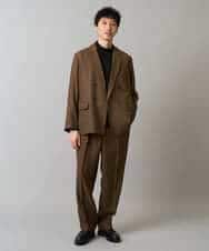 KHJLA29119 a.v.v MEN(アー・ヴェ・ヴェ) 【イージーケア/毛玉になりにくい】LANATECヘリンボーンダブルブレストジャケット【ストレッチ/洗濯機で洗える】 ブラウン