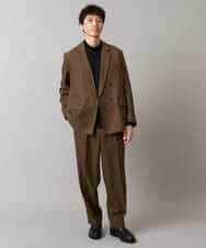 KHJLA29119 a.v.v MEN(アー・ヴェ・ヴェ) 【イージーケア/毛玉になりにくい】LANATECヘリンボーンダブルブレストジャケット【ストレッチ/洗濯機で洗える】 ブラウン