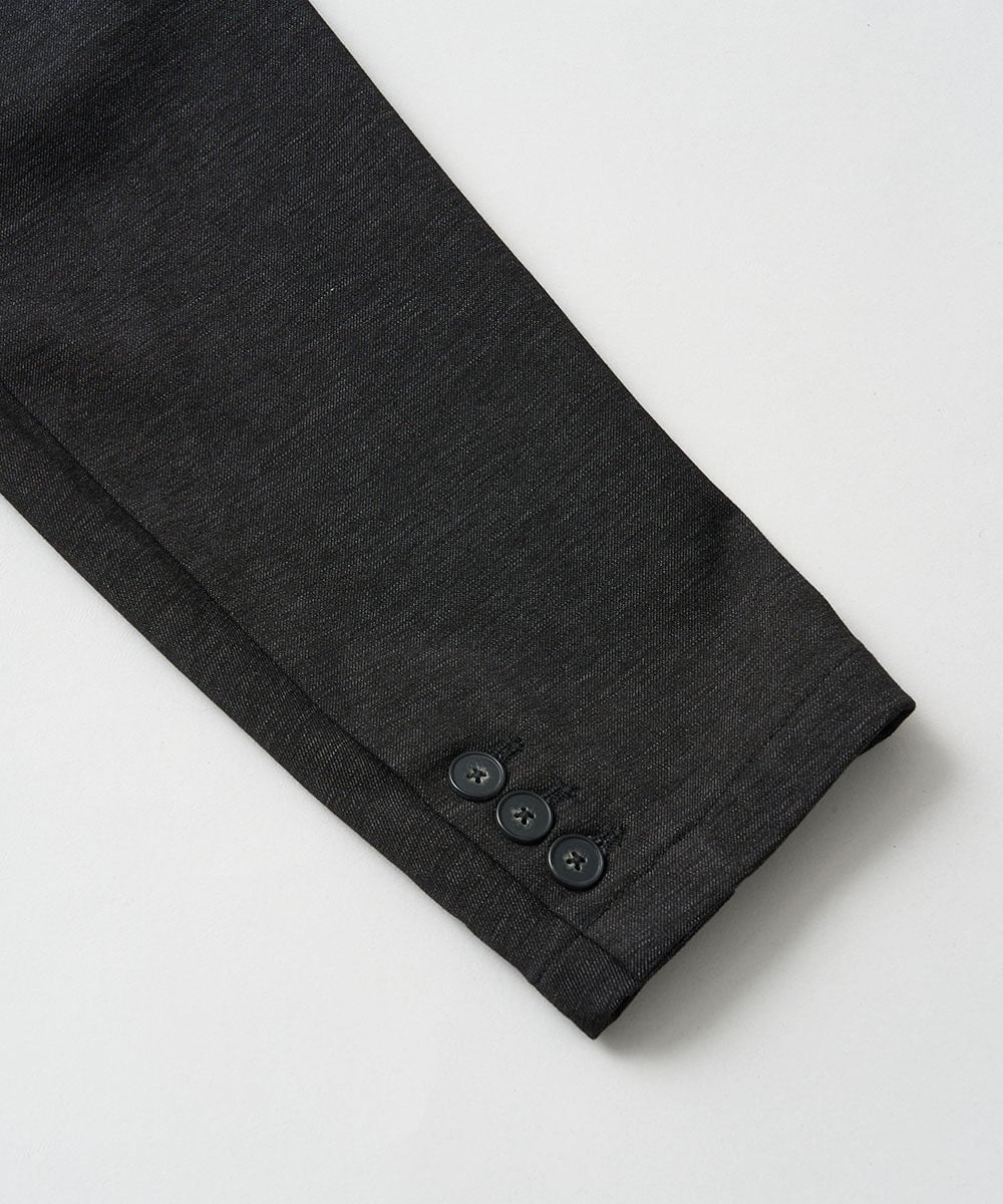 KHJLA30119 a.v.v MEN(アー・ヴェ・ヴェ) 【イージーケア】デニムライクストレッチ裏起毛テーラードジャケット【洗濯機で洗える】〈ON/OFF SERIES〉 ダークグレー