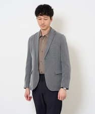 KHJLA35129 a.v.v MEN(アー・ヴェ・ヴェ) <初秋おすすめジャケット>LANATECヘリンボーンテーラードジャケット【イージーケア/毛玉になりにくい/洗濯機で洗える/ストレッチ】 ダークグレー