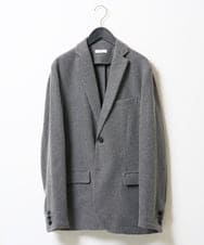 KHJLA35129 a.v.v MEN(アー・ヴェ・ヴェ) <初秋おすすめジャケット>LANATECヘリンボーンテーラードジャケット【イージーケア/毛玉になりにくい/洗濯機で洗える/ストレッチ】 ダークグレー