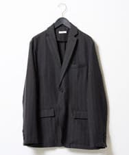 KHJLA35129 a.v.v MEN(アー・ヴェ・ヴェ) <初秋おすすめジャケット>LANATECヘリンボーンテーラードジャケット【イージーケア/毛玉になりにくい/洗濯機で洗える/ストレッチ】 ダークグレー