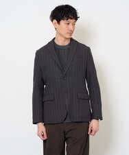 KHJLA35129 a.v.v MEN(アー・ヴェ・ヴェ) <初秋おすすめジャケット>LANATECヘリンボーンテーラードジャケット【イージーケア/毛玉になりにくい/洗濯機で洗える/ストレッチ】 ダークグレー